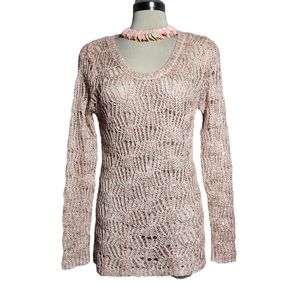 LE CHATEAU large pink knitted top embelished sequins